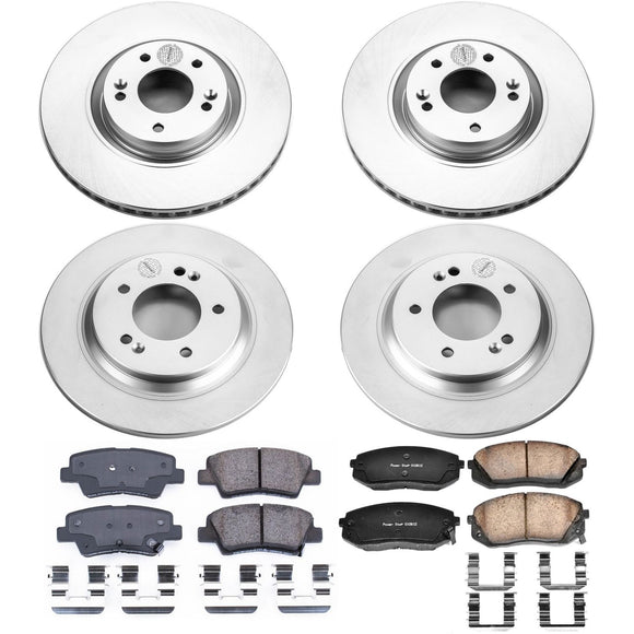 PowerStop Genuine Geomet Coated Rotor and Low-Dust Ceramic Brake Pad Kit