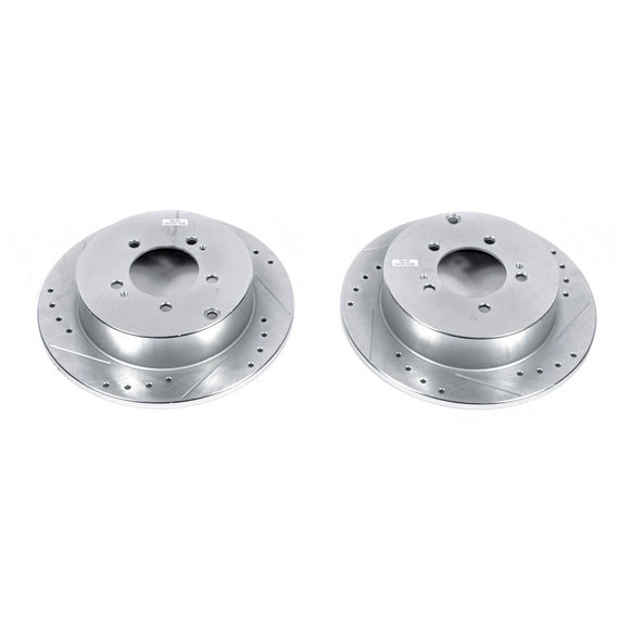 PowerStop Evolution Drilled Slotted Rotors Pair Rear For Mitsubishi Outlander