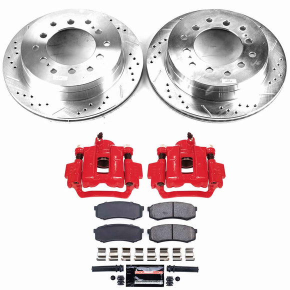 PowerStop Z23 Daily Driver Carbon-Fiber Ceramic Pads Drilled & Slotted Rotor & C