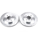 PowerStop Evolution Drilled Slotted Rotors Pair Front For Mitsubishi Mirage