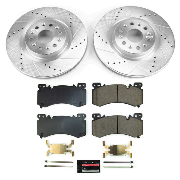 PowerStop Z36 Carbon-Fiber Ceramic Brake Pad with Drilled and Slotted Rotor Kit