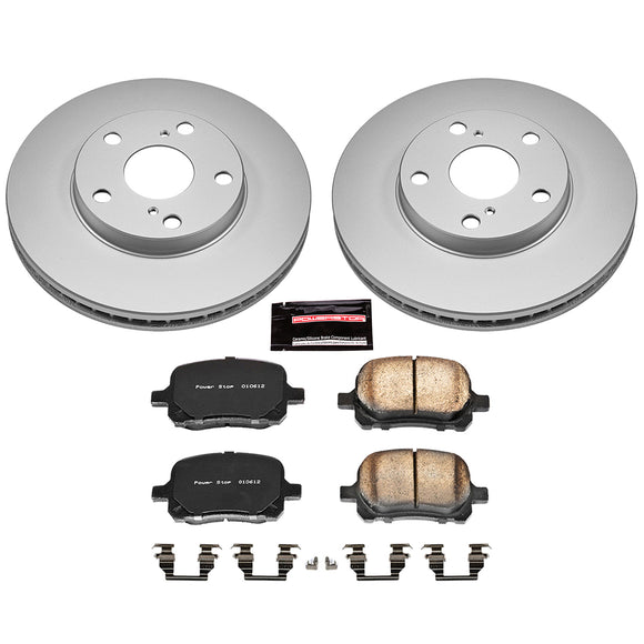PowerStop Genuine Geomet Coated Rotor and Low-Dust Ceramic Brake Pad Kit