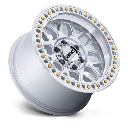 18x9 KMC KM549 GRS Gloss Silver With Machined Face 8x165.1 ET18 CB125.1 Wheel
