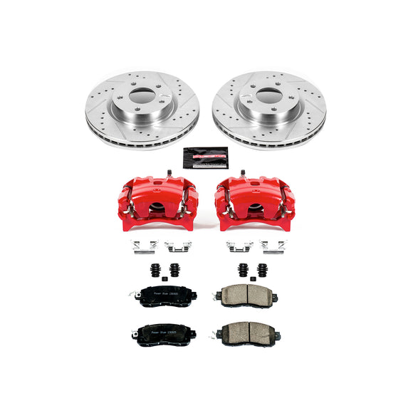 PowerStop Z23 Daily Driver Carbon-Fiber Ceramic Pads Drilled & Slotted Rotor & C