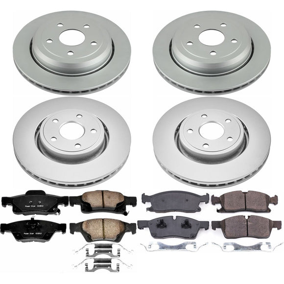 PowerStop Genuine Geomet Coated Rotor and Low-Dust Ceramic Brake Pad Kit