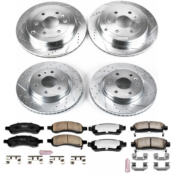 PowerStop Z36 Carbon-Fiber Ceramic Brake Pad with Drilled and Slotted Rotor Kit