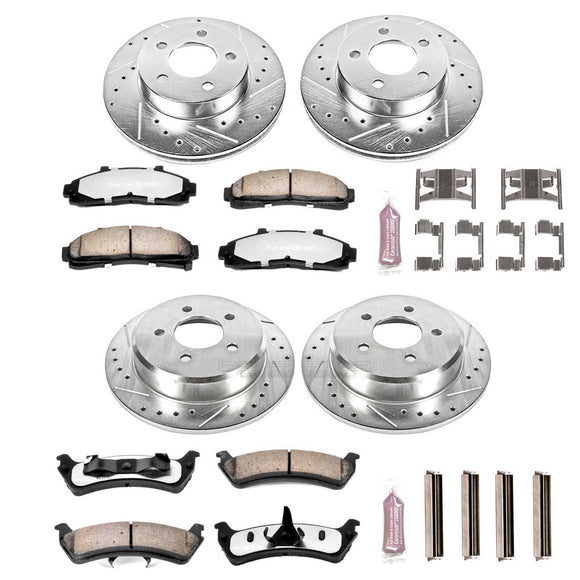 PowerStop Z36 Carbon-Fiber Ceramic Brake Pad with Drilled and Slotted Rotor Kit