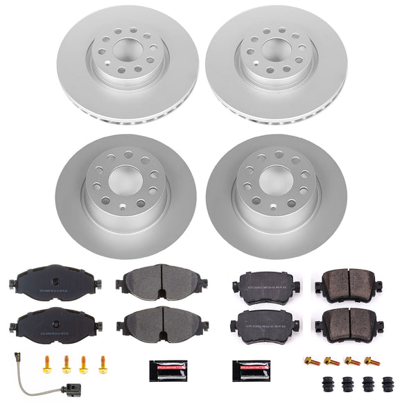 PowerStop Genuine Geomet Coated Rotor and Carbon-Fiber Ceramic Brake Pad Kit