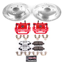 PowerStop Z26 Street Performance Ceramic Brake Pad, Drilled Slotted Rotor, and C