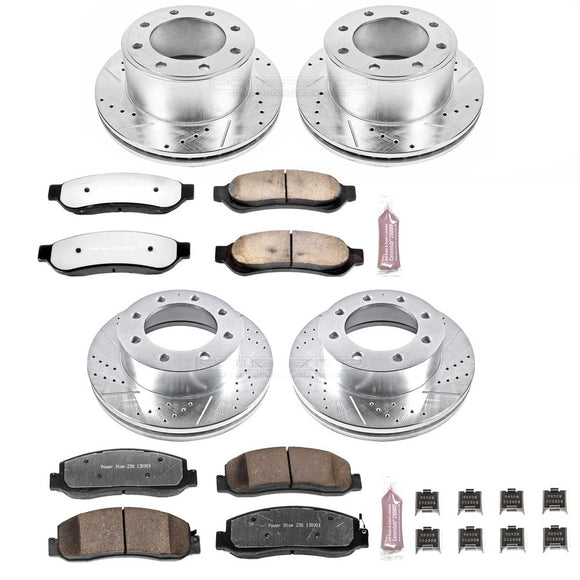 PowerStop Z36 Carbon-Fiber Ceramic Brake Pad with Drilled and Slotted Rotor Kit