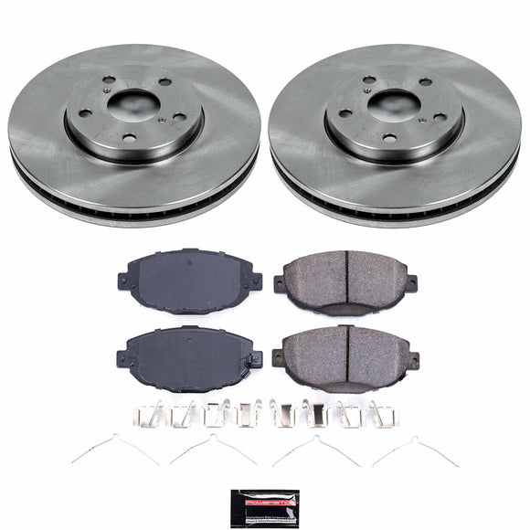 PowerStop OE Stock Replacement Low-Dust Ceramic Brake Pad and Rotor Kit