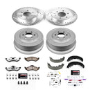 PowerStop Z36 Ceramic Brake Pads with Drilled Slotted Rotors and Drum Shoe Kit