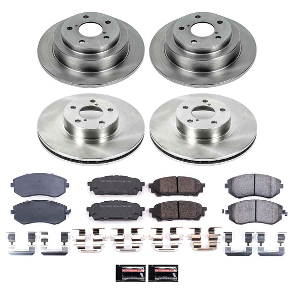 PowerStop OE Stock Replacement Low-Dust Ceramic Brake Pad and Rotor Kit