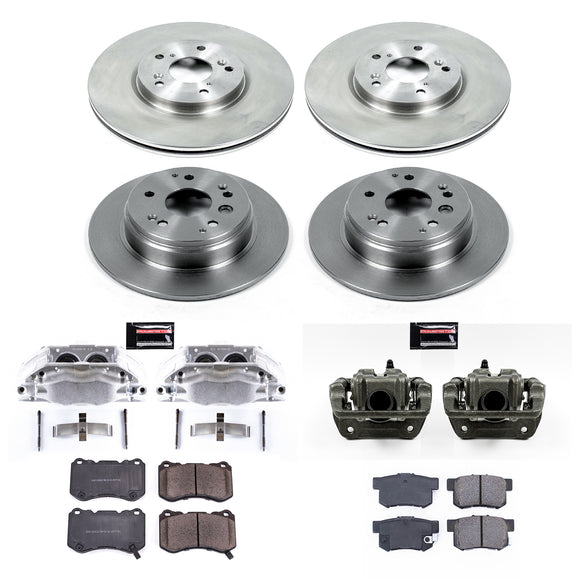 PowerStop OE Stock Replacement Low-Dust Ceramic Brake Pad, Rotor and Caliper Kit