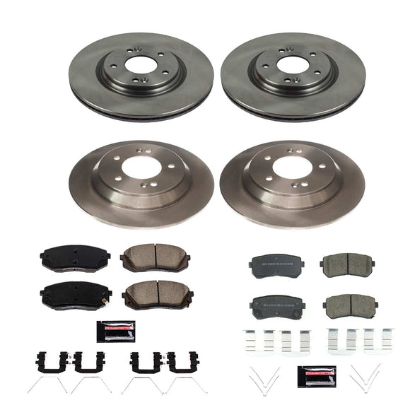 PowerStop OE Stock Replacement Low-Dust Ceramic Brake Pad and Rotor Kit