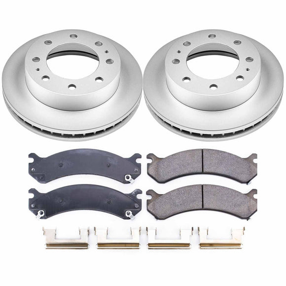 PowerStop Genuine Geomet Coated Rotor and Low-Dust Ceramic Brake Pad Kit