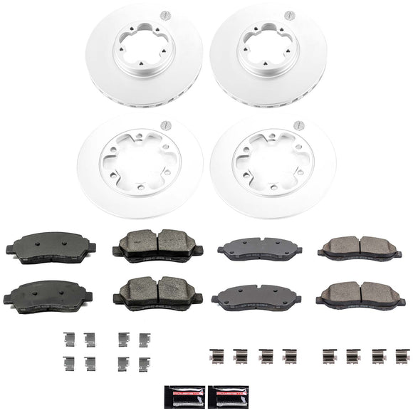 PowerStop Genuine Geomet Coated Rotor and Low-Dust Ceramic Brake Pad Kit
