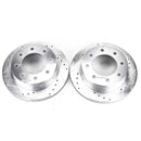 PowerStop Evolution Drilled Slotted Rotors Pair Rear For Chevy Silverado 2500