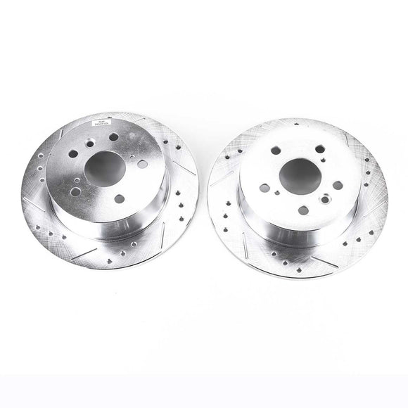 PowerStop Evolution Drilled Slotted Rotors Pair Rear For Toyota Camry