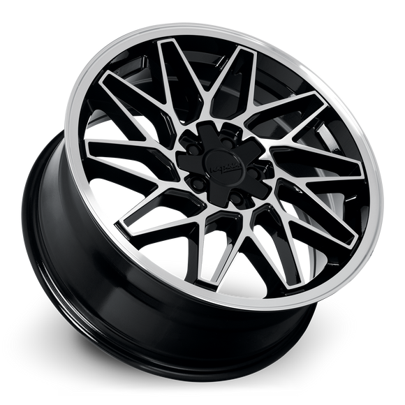 18x8 Katana KR09 Glossy Black Machined Face Wheel 5x108 ET40 CB73.1