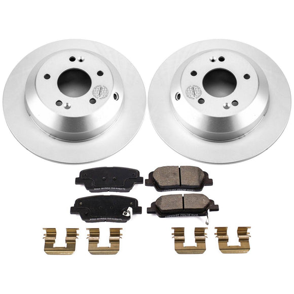 PowerStop Genuine Geomet Coated Rotor and Low-Dust Ceramic Brake Pad Kit