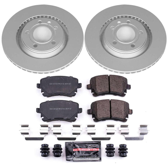 PowerStop Genuine Geomet Coated Rotor and Carbon-Fiber Ceramic Brake Pad Kit
