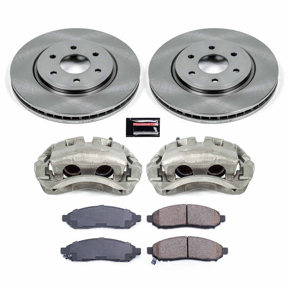 PowerStop OE Stock Replacement Low-Dust Ceramic Brake Pad, Rotor and Caliper Kit