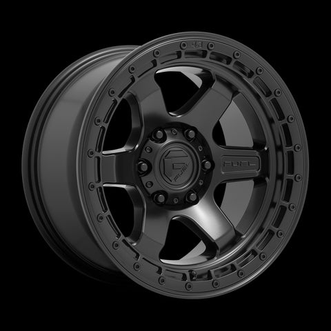 18X9 Fuel D750 BLOCK Matte Black With Black Ring 5X127 ET20 wheel/rim