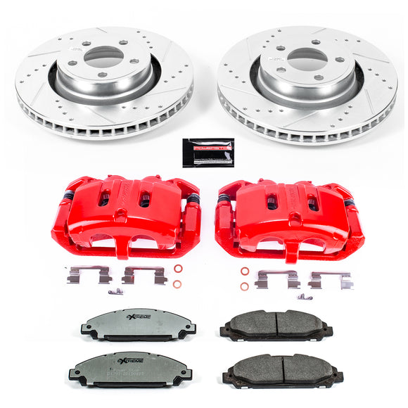 PowerStop Z26 Street Performance Ceramic Brake Pad, Drilled Slotted Rotor, and C