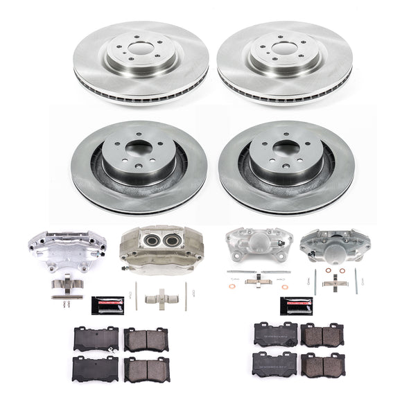 PowerStop OE Stock Replacement Low-Dust Ceramic Brake Pad, Rotor and Caliper Kit