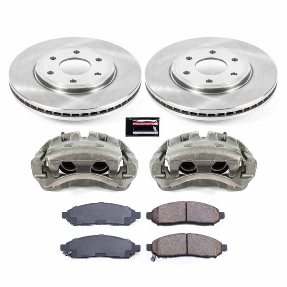 PowerStop OE Stock Replacement Low-Dust Ceramic Brake Pad, Rotor and Caliper Kit