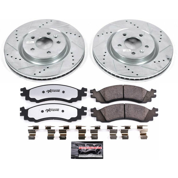PowerStop Z36 Carbon-Fiber Ceramic Brake Pad with Drilled and Slotted Rotor Kit