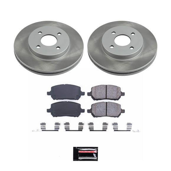 PowerStop Semi-Coated Rotor and Low-Dust Ceramic Brake Pad Kit