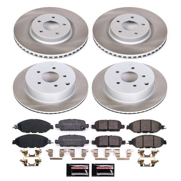 PowerStop Semi-Coated Rotor and Low-Dust Ceramic Brake Pad Kit
