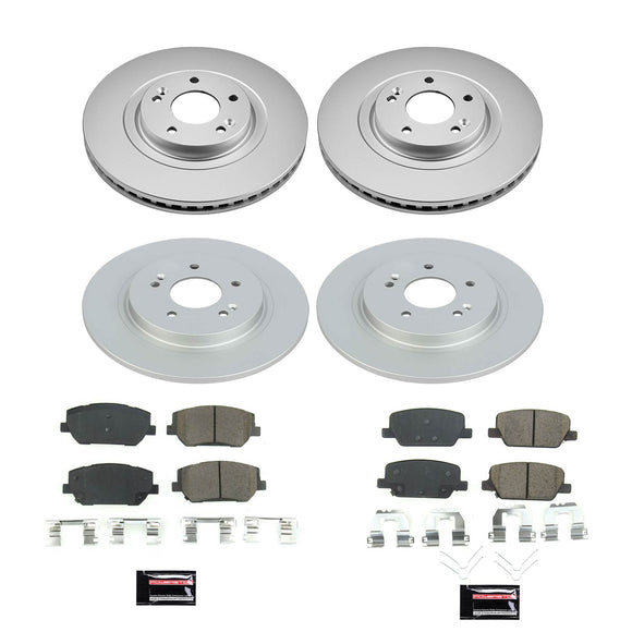 PowerStop Genuine Geomet Coated Rotor and Low-Dust Ceramic Brake Pad Kit