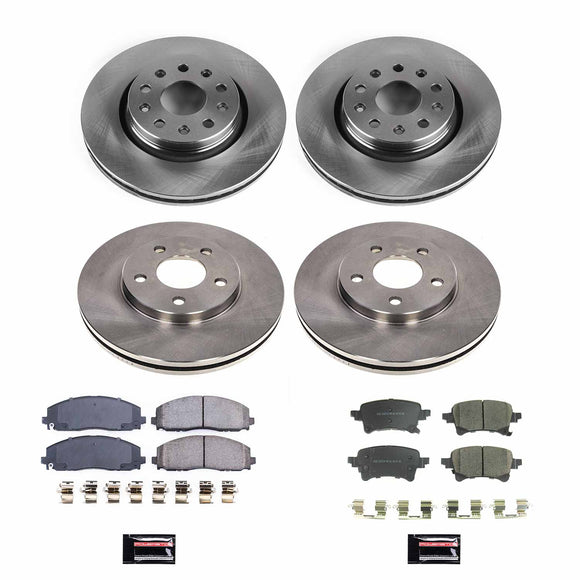 PowerStop OE Stock Replacement Low-Dust Ceramic Brake Pad and Rotor Kit