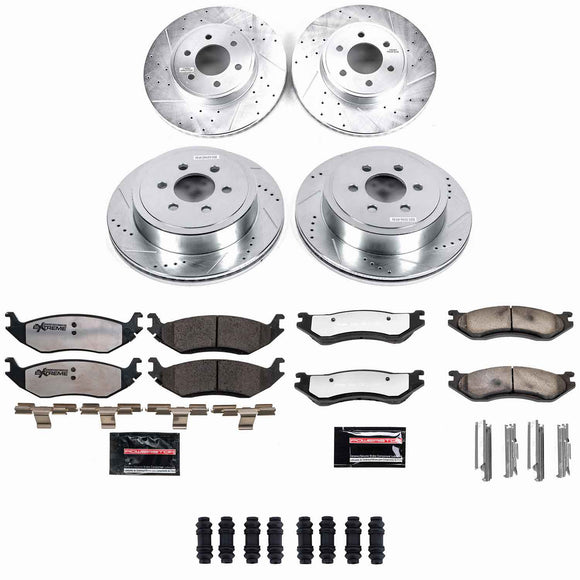 PowerStop Z36 Carbon-Fiber Ceramic Brake Pad with Drilled and Slotted Rotor Kit