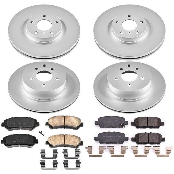 PowerStop Genuine Geomet Coated Rotor and Low-Dust Ceramic Brake Pad Kit