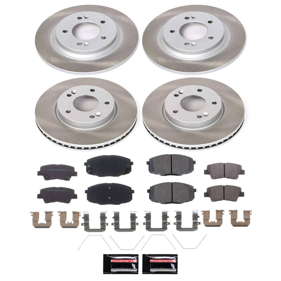 PowerStop Semi-Coated Rotor and Low-Dust Ceramic Brake Pad Kit
