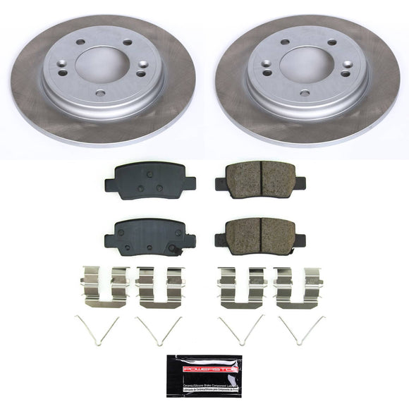 PowerStop Semi-Coated Rotor and Low-Dust Ceramic Brake Pad Kit