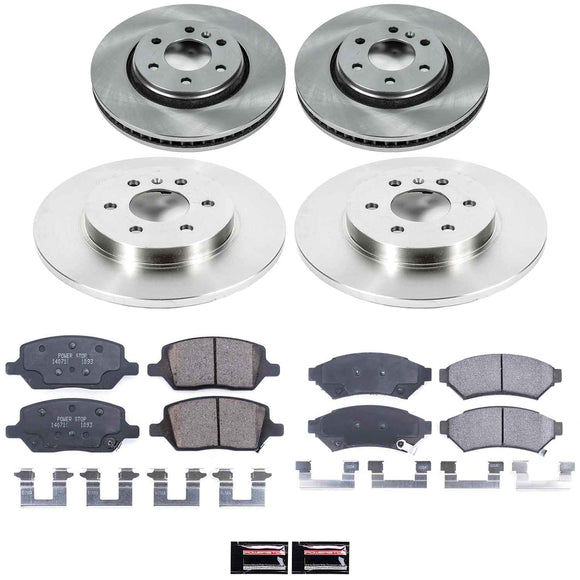 PowerStop OE Stock Replacement Low-Dust Ceramic Brake Pad and Rotor Kit