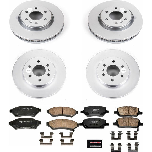 PowerStop Genuine Geomet Coated Rotor and Low-Dust Ceramic Brake Pad Kit