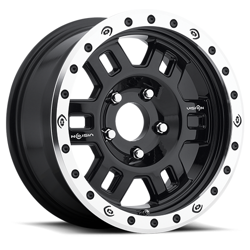16x7 Vision 398 Manx Compete Black Machined 5x114.3 5x4.5 ET0 Wheel Rim