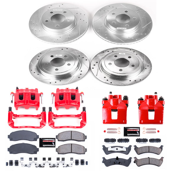 PowerStop Z23 Daily Driver Carbon-Fiber Ceramic Pads Drilled & Slotted Rotor & C