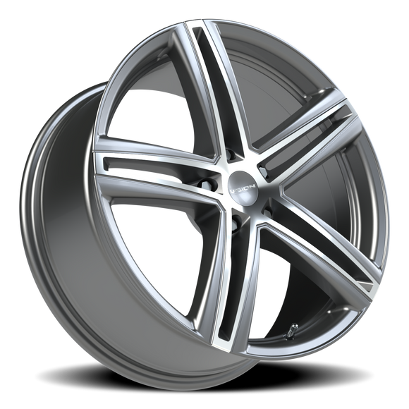 19x8.5 Vision Nitrous Gunmetal Machined Face 5x114.3 ET40 CB73.1 Wheel Rim