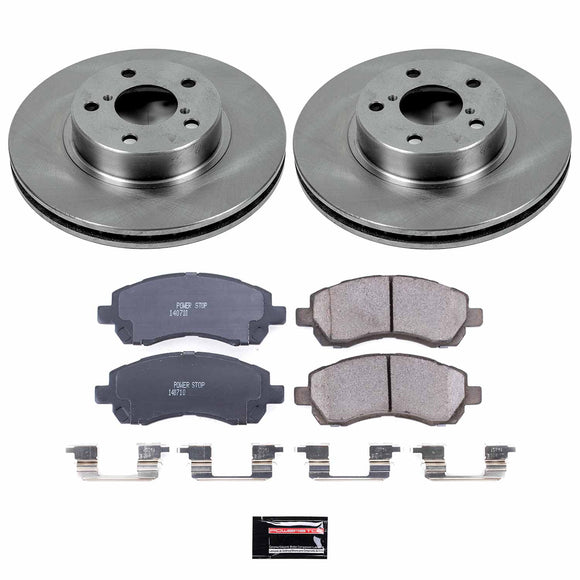 PowerStop OE Stock Replacement Low-Dust Ceramic Brake Pad and Rotor Kit