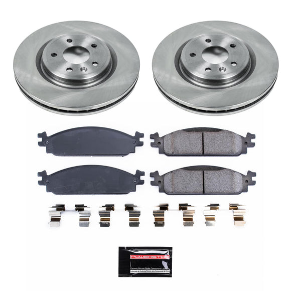 PowerStop Semi-Coated Rotor and Low-Dust Ceramic Brake Pad Kit