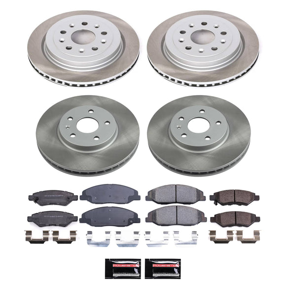 PowerStop Semi-Coated Rotor and Low-Dust Ceramic Brake Pad Kit
