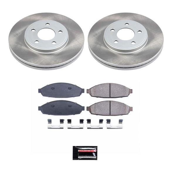 PowerStop Semi-Coated Rotor and Low-Dust Ceramic Brake Pad Kit