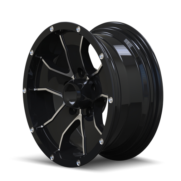 15x6 Trailer Style 14 Black-Machined Wheel/Rim 5x114.3 14-5665B